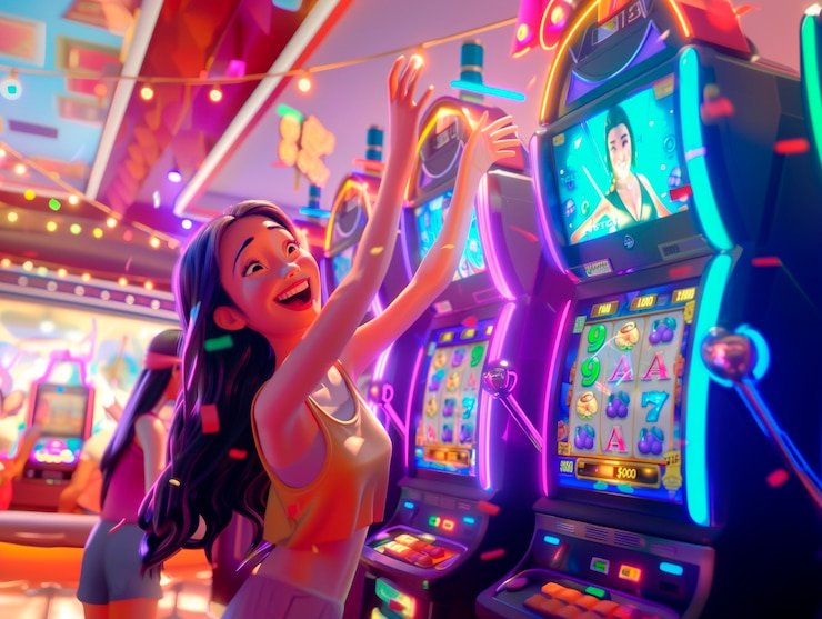 Tampilan pilihan permainan slot dan pertandingan olahraga